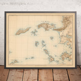 Alte Karte von Samos & Ägäis-Inseln von Kiepert, 1890: Ikaria, Kalymnos, Fournoi, Ephesus 