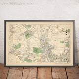 Alte Karte von Nord-London von Bacon, 1900: Colney Hatch, Alexandra Park, Muswell Hill, Hornsey, Palmers Green 