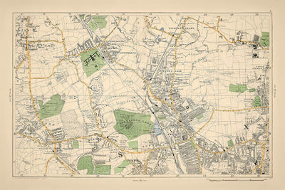 Old Map of North London by Bacon, 1900: Colney Hatch, Alexandra Park, Muswell Hill, Hornsey, Palmers Green