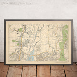 Alte Karte von Nordostlondon, 1900: Edmonton, Tottenham, Walthamstow, Wasserreservoirs, Woodford Park 