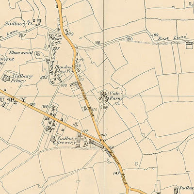 Alte Karte von London, 1900: Harrow, Wembley, Greenford, Alperton, Sudbury