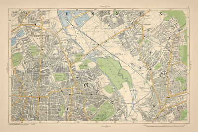 Old Map of East-Central London, 1900: Clapton, Hackney Downs, Lea Bridge, Stratford, London Fields