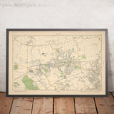 Alte Karte von West-London, 1900: Hanwell, Ealing, Acton, Osterley Park, Gunnersbury Park 