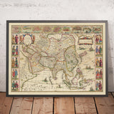 Antigua mapa de la Ruta de la Seda, 1640 por Willem Blaeu y The Unique Maps Co. 