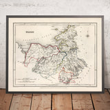 Mappa antica della contea di Sligo di Samuel Lewis, 1844: Ballymote, Tubbercurry, Enniscrone, Rosses Point, Lough Gill 