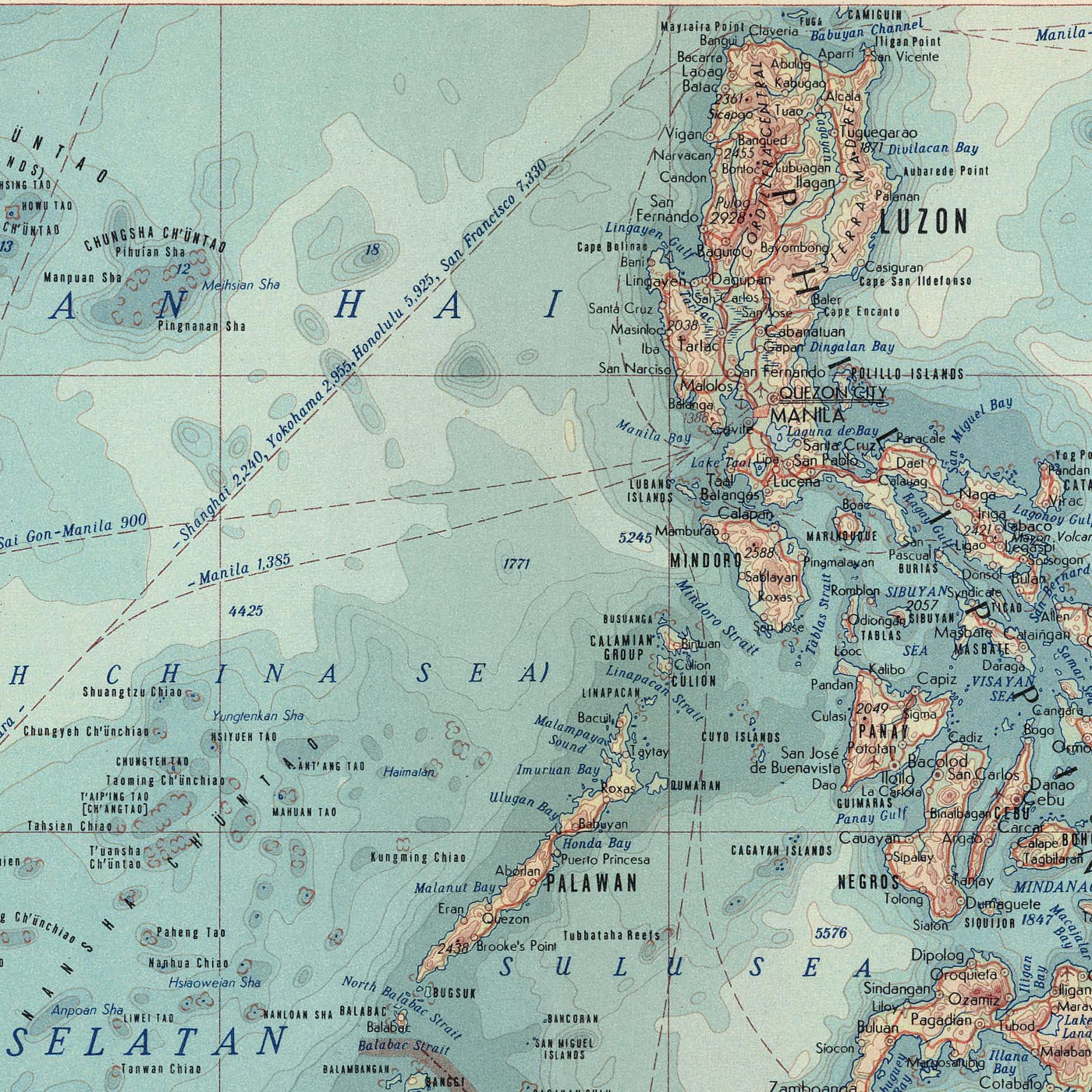 Ancienne carte de l'Asie du Sud-Est, 1967 : Archipel asiatique ou malais - Indonésie, Malaisie, Philippines, Brunei 