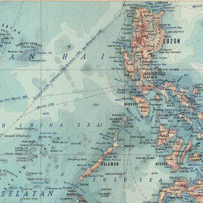 Ancienne carte de l'Asie du Sud-Est, 1967 : Archipel asiatique ou malais - Indonésie, Malaisie, Philippines, Brunei 