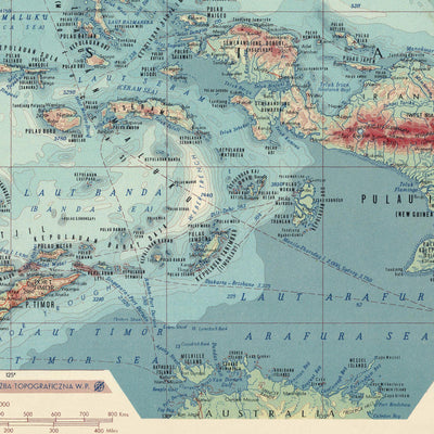 Ancienne carte de l'Asie du Sud-Est, 1967 : Archipel asiatique ou malais - Indonésie, Malaisie, Philippines, Brunei 