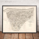 Carte ancienne de St Germain (Paris) par Jean Baptise Michel Jaillot en 1775 - Seine, Point Royal, Palais Bourbon, Rue Du Bac, Caserne des Gardes