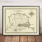 Vieux Port de Saragosa, Sicile Carte Nautique par Heather, 1802 : Fortifications, Phare, Sonde 