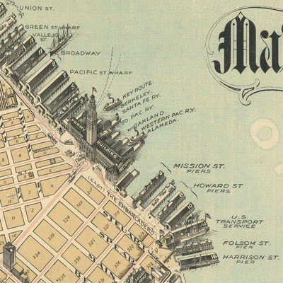 Rare Giant Street Map of San Francisco by Chevalier, 1911