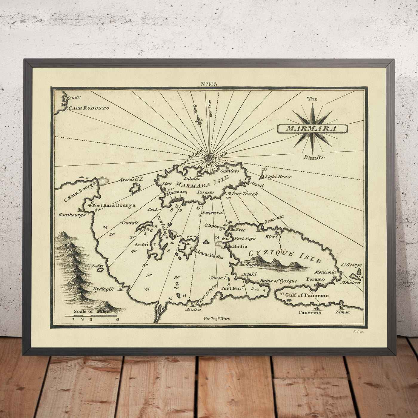 Alte Seekarte der Marmarainseln von Heather, 1802: Dardanellen, Bosporus, antikes Troja