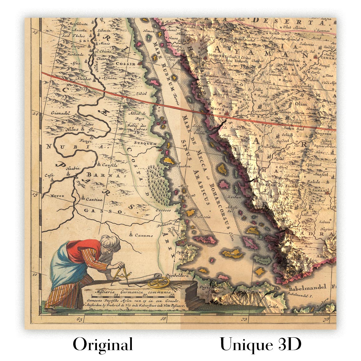 Image showing the difference between an Original map and a map that has undergone the Unique 3D transformation