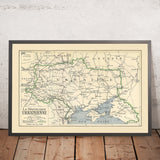 Rara primera mapa de la República de Ucrania, 1919: Conferencia de Paz de París, RPU, Crimea, Kuban 