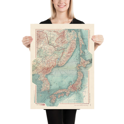 Mapa del Viejo Mundo URSS - Lejano Oriente, Corea, Japón: 1967 Mapa político y físico detallado