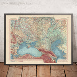 Old Map of Southern USSR and Eastern Europe, 1967: Detailed Political & Physical Map