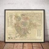 Mapa antiguo de Viena por Tranquillo Mollo en 1803 - Augarten, Praterstern, Franzensbrucke, Burggarten, City Park
