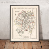 Mappa antica della Contea di Wicklow di Samuel Lewis, 1844: Bray, Arklow, Baltinglass, Blessington, Glendalough 