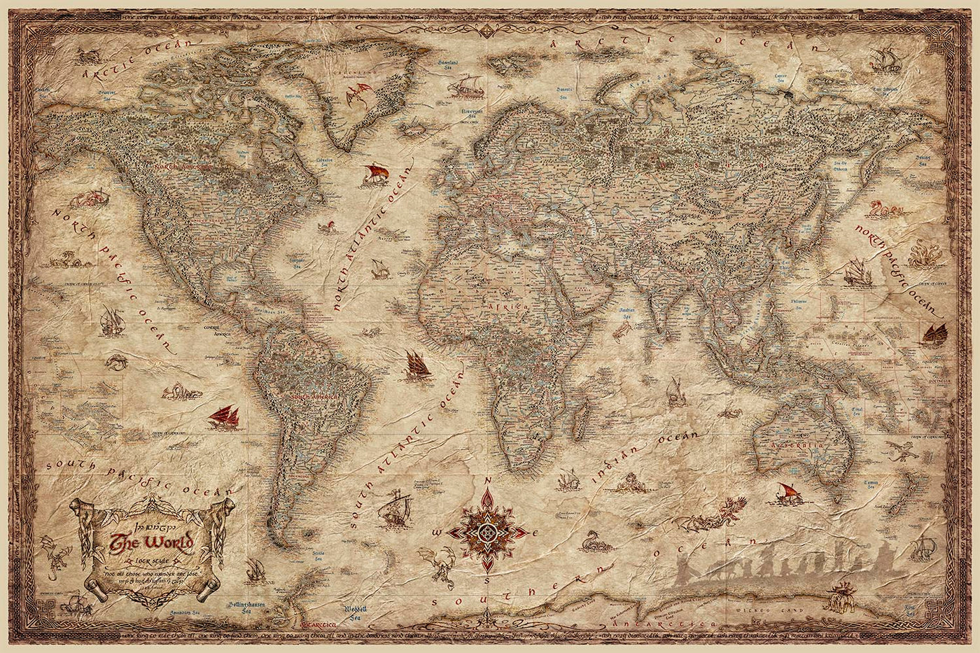 The 'sepia' version of the map
