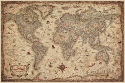 The 'sepia' version of the map