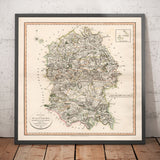 Old Map of Wiltshire in 1801 by John Cary - Swindon, Salisbury, Marlborough, Stonehenge, Trowbridge