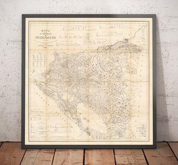 Mappa antica del Nicaragua nel 1863 di Sonnestern - Managua, León, Chinandega, Estelí, Lago Nicaragua 