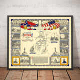 Old Map of the Battle of Gettysburg, 1863 by Barclay Rubincam - Civil War - Confederacy vs. Union Memorial Chart