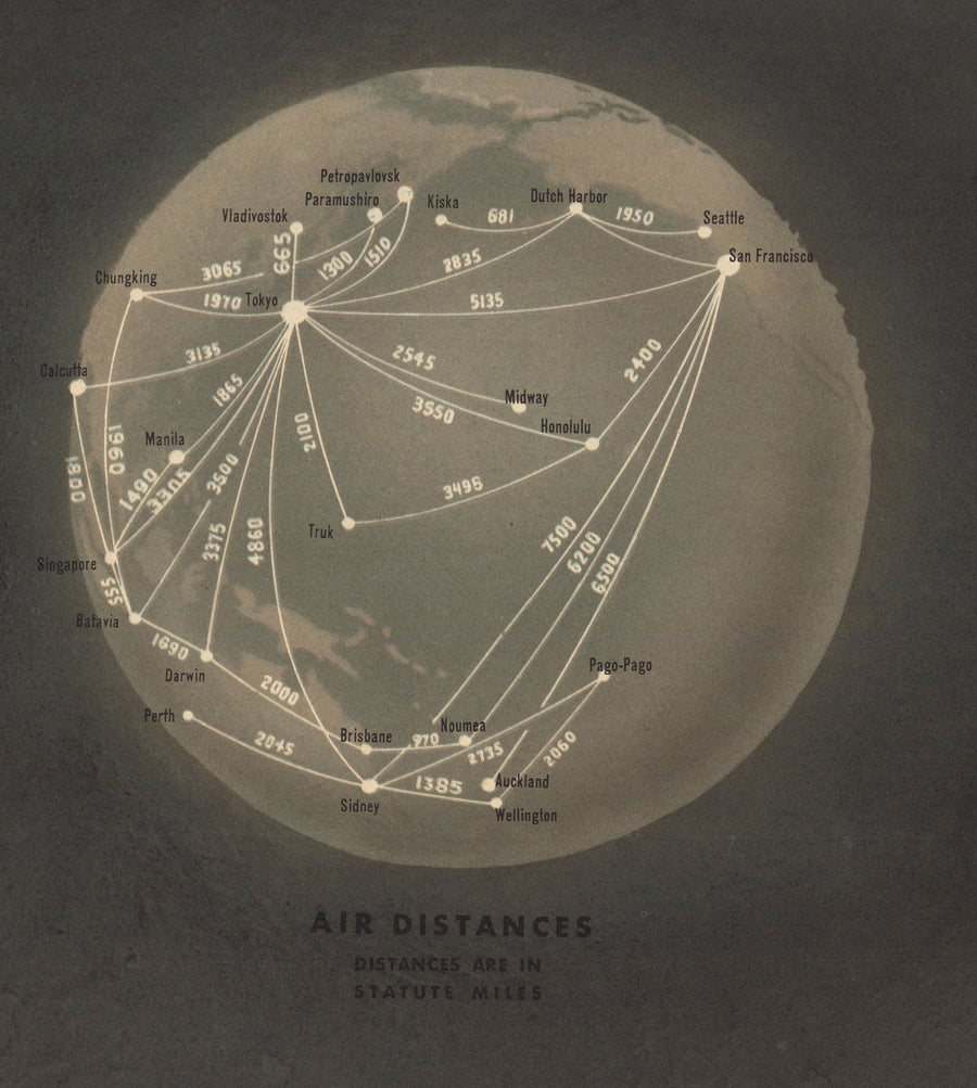 NAVWARMAP N ° 6 - Old World War 2 map, 1944 - Carte éducative et propagande de la marine américaine - Maritime Allies vs. Tableau mural nazi