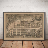 Old Map of New Town, Edinburgh in 1821 by James Kirkwood - Calton Hill, Queen Street, York Place, Prince Street, Great King Street