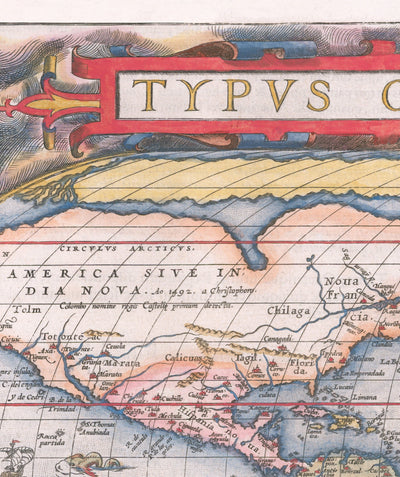 Alte Weltkarte, 1570 - Die Erste Weltatlas - von Abraham Ortelius