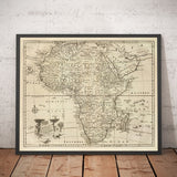 Viejo Mapa de África, 1747 por Emanuel Bowen - Pre-Colonial - Comercio de esclavos, Negroland, Etiopía, Barbaria, Nubia