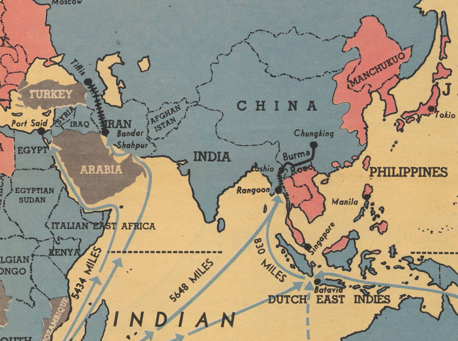 Armes alliées "Made in USA", 1942 - Ancienne carte de propagande de la Seconde Guerre mondiale