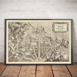 Alte Karte von Berlin, 1939 von Rex Whistler - Satirische Propaganda des Zweiten Weltkriegs - Hitler, Goebbels, Cherubim, Göttin Britannia 