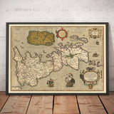 Alte Karte der Britischen Inseln von Abraham Ortelius, 1595 - England, Irland, Wales, Schottland - Britannia, Hibernia 