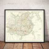 Alte Karte von China, 1840 von Arrowsmith - Korea, Kanton, Peking, sino-britische Macartney-Delegation, Qianlong-Kaiser 