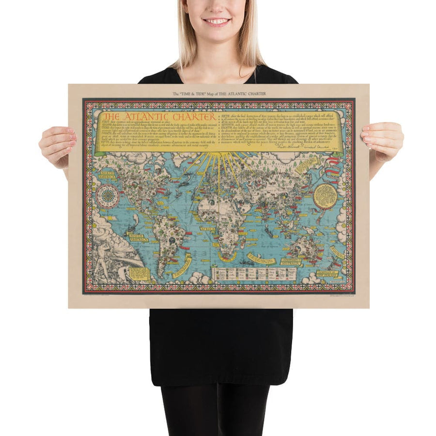 La Charte atlantique de Max Gill, 1942 - Graphique murale des Nations Unies pour la Seconde Guerre mondiale