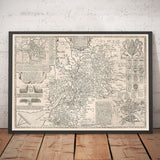 Ancienne carte de Gloucestershire, 1611 par John Speed ​​- Bristol, Cheltenham, Gloucester, Kingswood, Filton, Sud