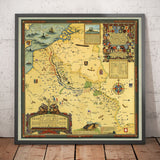 Mappa antica della Grande Guerra, WW1 - Inghilterra, Francia, Germania, Belgio, linee di battaglia delle Fiandre 