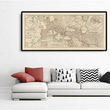 Old Roman Empire World Map From 400 AD - Giant Huge Rare Vintage Map of Byzantine