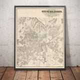 Mappa Antica di Los Angeles, 1887 - Carta della Città Rara - Centro, Chinatown, Distretto Finanziario, Skid Row, Distretto della Moda 