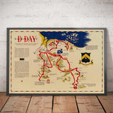 Ancienne Carte de Day Darkings en Normandie, 1944 - 743ème bataillon de réservoir dans le nord de la France - US Army World War 2