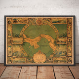 Mappa Antica del Canale di Panama, 1930 di Tripp - Città di Panama, Gatun, Bocas Del Toro, Isole Perle, Boquete, Isla del Rey - Incorniciata Non Incorniciata Regalo 