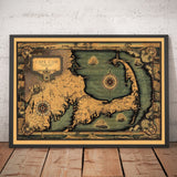 Old Map of Cape Cod, Mass. 1931 by Tripp - Martha's Vineyard, Barnstaple, Plymouth, New Bedford, Bourne, Falmouth, Yarmouth