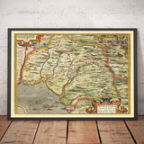Alte Karte von Andalusien, Sevilla, Spanien von Ortelius im Jahr 1573 - Sevilla, Huelva, Cádiz, Barrameda, Santa María, Real 