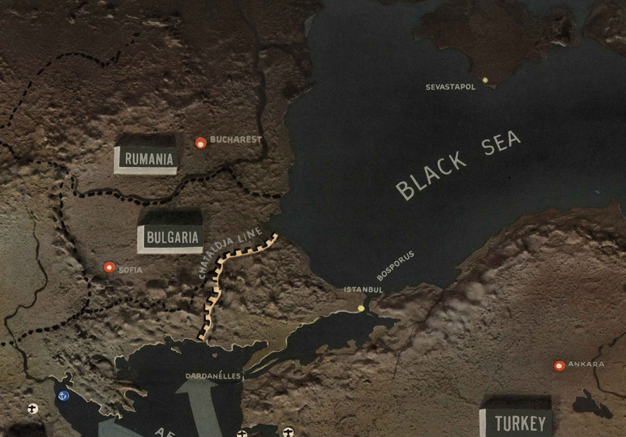 Old World War 2 Map: Méditerranée, 1944 - Navwarmap No.1 - Europe du Sud et Afrique du Nord - Italie, Espagne, France