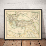 Mappa antica dell'Impero Turco / Ottomano, 1872 di Fullarton - Bizantino, Romano d'Oriente, Balcani, Grecia, Roumelia, Iraq 