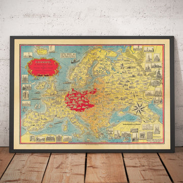 World War 2 Map, 1939 by Ernest Dudley Chase - Hitler&