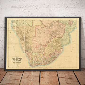 Mappa antica del Sud Africa e dell&