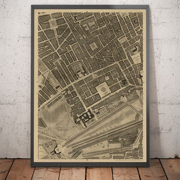 Viejo mapa de Londres, 1746 de John Rocque - B2 - Buckingham Palace, Soho, Westminster, Mayfair, Piccadilly, Green Park, Regents Street