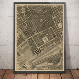 Viejo mapa de Londres, 1746 de John Rocque - B2 - Buckingham Palace, Soho, Westminster, Mayfair, Piccadilly, Green Park, Regents Street